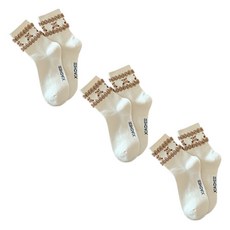 소니오 여성용 몽글 레이스 패션 양말 3켤례 세트