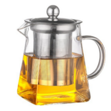 위드레니 대용량 내열 유리 티포트 거름망 티팟, 혼합색상, 1개, 950ml