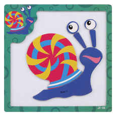 玩具豆磁鐵拼圖 蝸牛, 1個, 6piece