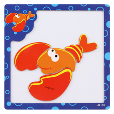 玩具豆磁鐵拼圖 蝦子, 1個, 5piece