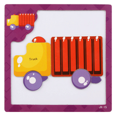 玩具豆磁鐵拼圖 貨車, 1個, 6piece