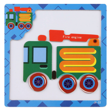 玩具豆 磁鐵拼圖 消防車, 9件, 1個