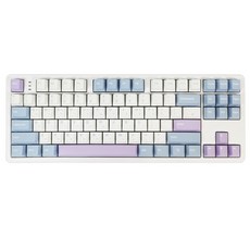 큐센 풀윤활 가스켓 유무선 기계식 키보드, 블루퍼플, QSENN Q87 PBT, 저소음 바다소금축