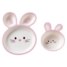 Modern House Smile Heart 兔子美耐皿餐具組, 1套, 餐盤 + 碗, 混色
