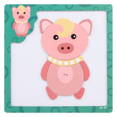 Toy Bean磁吸拼圖 豬, 9件, 1個