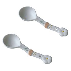 現代風圓形陶瓷小雛菊湯匙 H 16.5 x 5.3 cm YJ749, 2個, 混色