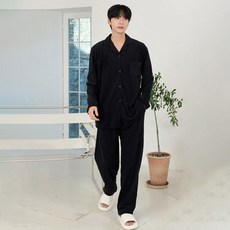 GLAM GONGGAM 情侶款 Egg 超細貂絨長袖兩件式睡衣套裝