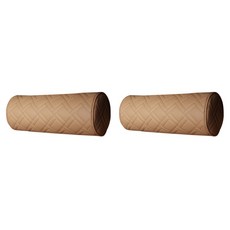 디테일링 우븐블럭 프리미엄 목 쿠션, 새들브라운(쿠션) + 아이보리(실), 2개