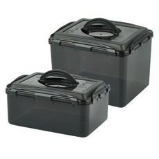 EASY&FREE Prive 黑色泡菜保鮮盒 2600ml + 4600ml 套組, 1套