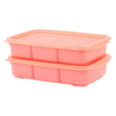 이지앤프리 유아식 6분할 큐브용기 1700ml 핑크, 2개, 단품