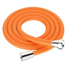 더자카 물때방지 무광 실리콘 샤워호스, 오렌지, 1.5m