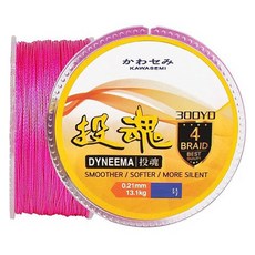 Kawasemi 鬪魂 Dyneema PE 4股編織線 0.8號, 1個, 粉紅色