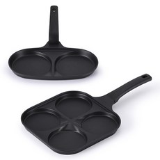 라체나 인덕션 계란 후라이팬 2종 세트, 블랙, 1세트, 에그팬 2구 + 에그팬 4구