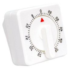 Rediello 經典類比廚房計時器, 白色, 1個