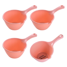 Jiriz 手柄浴室水瓢, 4個, 粉紅色