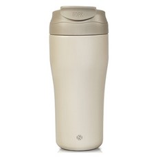 NORTHPEAK 雙層隨行杯, 1個, 豆漿色 + 淡卡其色, 590ml