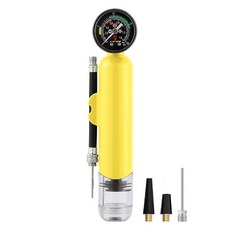 NatureSParmer 氣球 足球 籃球 壓力計 氣壓測量 便攜式手動打氣筒, 黃色, 1個