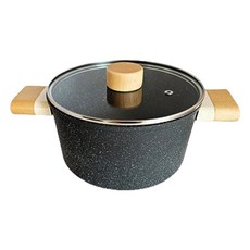 LOVECOOK Modern Mom 電磁爐 黑石 木質 陶瓷塗層 雙耳湯鍋, 20cm, 1個, 混合色