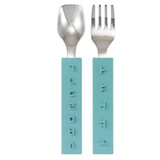 DKU 幼兒用韓文湯匙叉子組, 薄荷綠, 1套