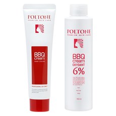 POLTONE BBQ 染髮霜 150ml + 氧化劑 6% 150ml 套組, 1個, 7GN 遮白髮用亮黃褐色