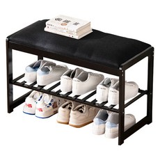 JLIFE Wonder 鞋履收納凳, 黑色, 1個, 2層