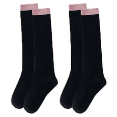 소니오 여성용 라인 포인트 니삭스 무릎양말 2켤레