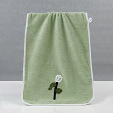 Woni's 花朵沐浴浴巾 70 x 140 cm, 綠色, 1個