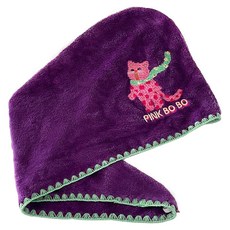 THE ZAKKA 繽紛貓咪乾髮帽 25 x 65 cm, 紫色, 1個