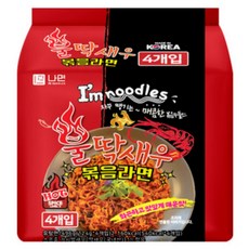 辣味濟州鐵甲蝦炒麵 原味 124g, 4包