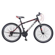 닥터바이크 F-26S ROCKET MTB 스틸 림 브레이크 14kg 직접설치, 블랙 + 레드, 170cm, 1개