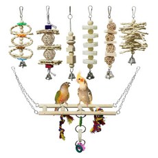 DING DONG PET 派對鸚鵡遊樂場玩具吊橋組, 1套, 混色