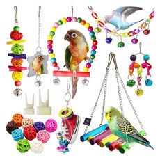 DING DONG PET 派對鸚鵡遊樂場玩具彩虹套組, 1套, 混合色