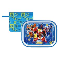 LE BARN 孩童用衝鋒戰士不鏽鋼餐盤便當盒+收納包組, 飯盒+收納袋, 1組, 混色