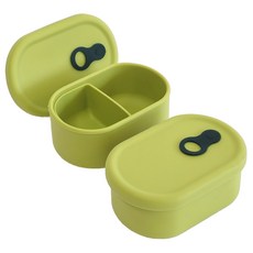 PAMIRE 帕米爾 矽膠蒸孔密封分隔容器 橄欖綠 650ml, 1組, 橄欖綠 2個
