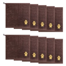 Songwol 松月 聖誕節蓬鬆掛環擦手巾, 10個, 餅乾 深棕色