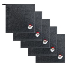 Songwol 松月 聖誕節蓬鬆掛環擦手巾, 5個, 聖誕老人 深灰色