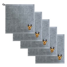 Songwol 松月 聖誕節蓬鬆掛環擦手巾, 5個, 魯道夫 淺灰色