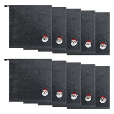 Songwol 松月 聖誕節蓬鬆掛環擦手巾, 10個, 聖誕老人 深灰色