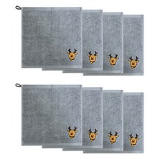 Songwol 松月 聖誕節蓬鬆掛環擦手巾, 8個, 魯道夫 淺灰色