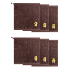 Songwol 松月 聖誕節蓬鬆掛環擦手巾, 6個, 餅乾 深棕色