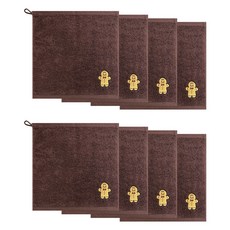 Songwol 松月 聖誕節蓬鬆掛環擦手巾, 8個, 餅乾 深棕色