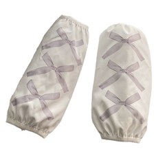 Taminayo 可愛美術用袖套 2入, 白色與紫色蝴蝶結