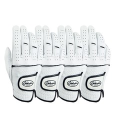 Marcia GOLF 男性用羊皮舒適孔洞高爾夫手套 右手用, 黑色系列, 4個