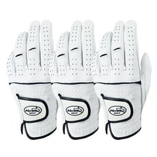 Marcia GOLF 女用羊皮舒適孔洞高爾夫手套 左手用, 黑線條, 3個