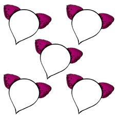 Party09 亮片貓咪髮箍, 桃紅色, 5個