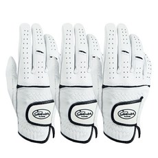 Marcia GOLF 男女通用羊皮舒適孔洞高爾夫手套 右手用, 黑色系列, 3個