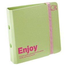 동아피엠에스 휴대용 3공 바인더 폴라로이드 포토카드 앨범, 그린, 20매