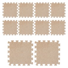 Market Plan 麂皮絨地毯地墊, 米色, 10個