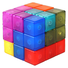 B2WIN 實用透明磁力索瑪立方塊, 1個, 混合顏色