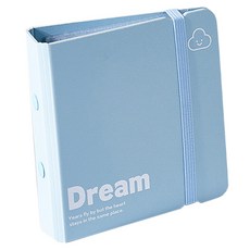 동아피엠에스 휴대용 3공 바인더 폴라로이드 포토카드 앨범, 블루, 20매